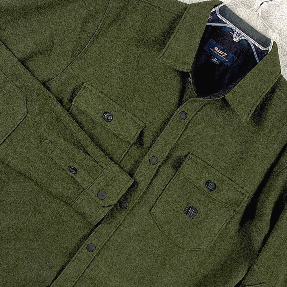 Roark Flannel Shirt Mens M Green Nordsman Snap Preppy Hiking Outdoors Huckberry